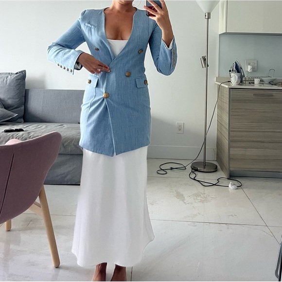 Balmain blazer size S (0-2) light blue - Picture 16 of 17